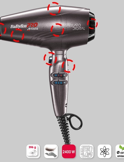 Fohn STELLATO Digital Ferrari Motor BAB7500IE 2400Watt 4Artists